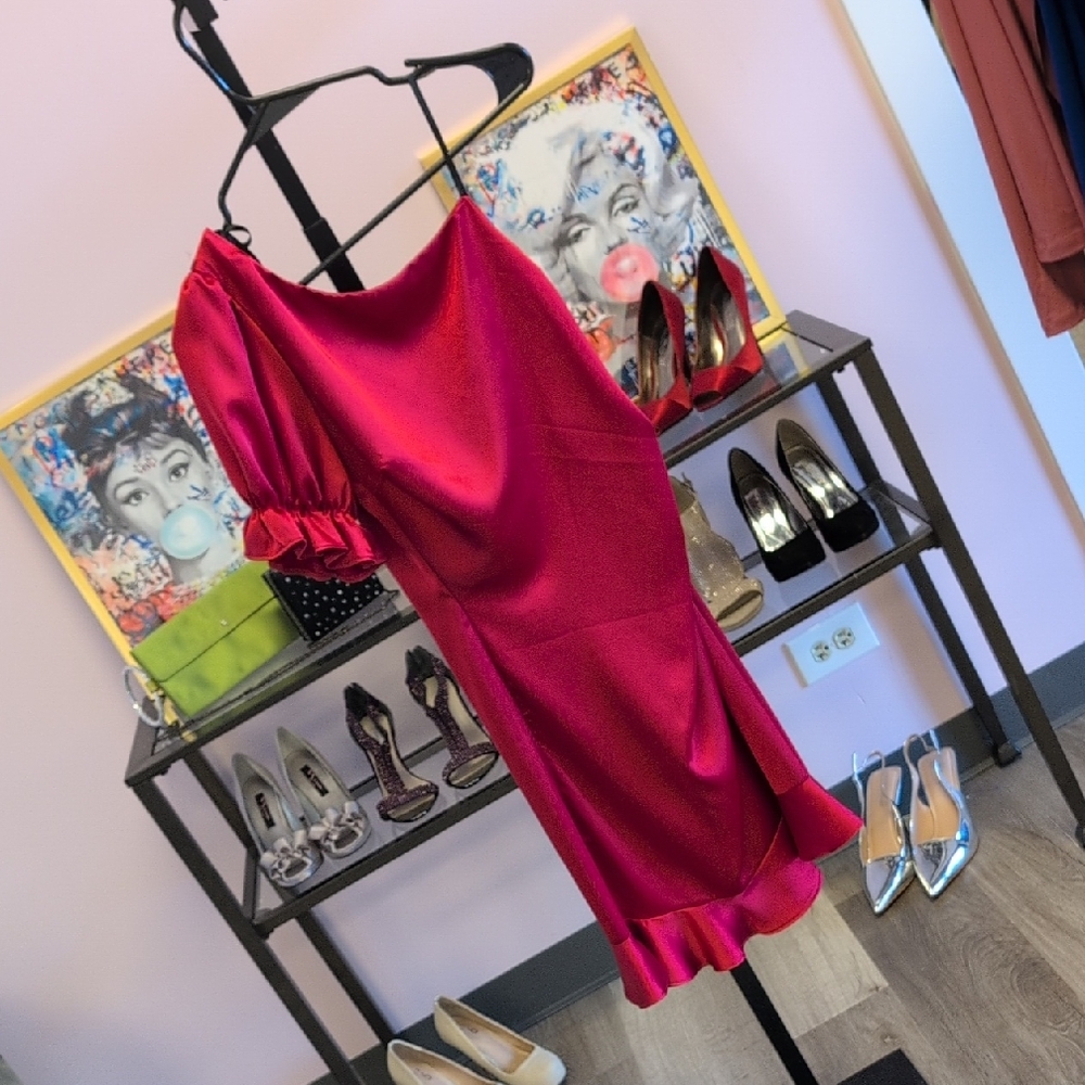 B Darlin One Shoulder Red Dress